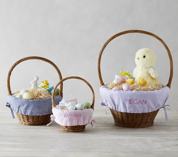 <p><a href="https://go.redirectingat.com?id=74968X1596630&url=https%3A%2F%2Fwww.potterybarnkids.com%2Fproducts%2Fgingham-easter-basket-liner%2F%3Fpkey%3Dceaster-shop-all-baskets&sref=https%3A%2F%2Fwww.thepioneerwoman.com%2Fholidays-celebrations%2Fg35785443%2Fpersonalized-easter-baskets%2F" rel="nofollow noopener" target="_blank" data-ylk="slk:Shop Now;elm:context_link;itc:0;sec:content-canvas" class="link ">Shop Now</a></p><p>Gingham Easter Basket Liners</p><p>potterybarnkids.com</p><p>$19.50</p><span class="copyright">Pottery Barn Kids</span>