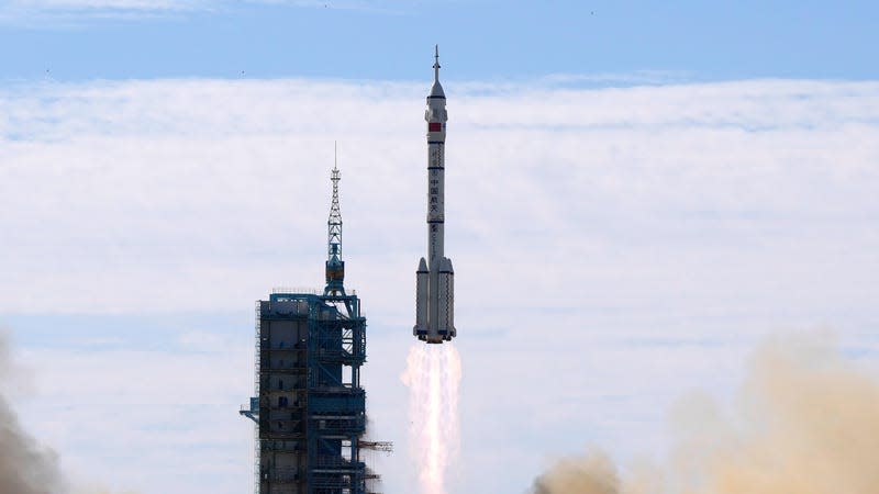 A Long March-2F Y12 rocket blasting off in June 2021. 