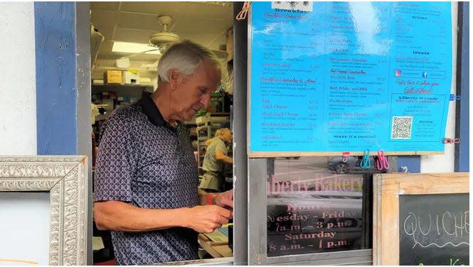 Bob Kernan, owner of Liberty Bakery, 6661 Bowden Road, which is closing permanently Sept. 3 after nine years in business.