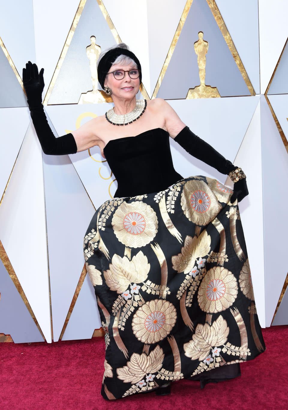 There's an amazing secret behind Rita Moreno's Oscars gown. Source: Getty