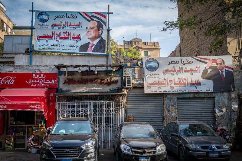 Images of Sisi loom over nearly every street in Cairo. Photo by Thomas Maresca/UPI