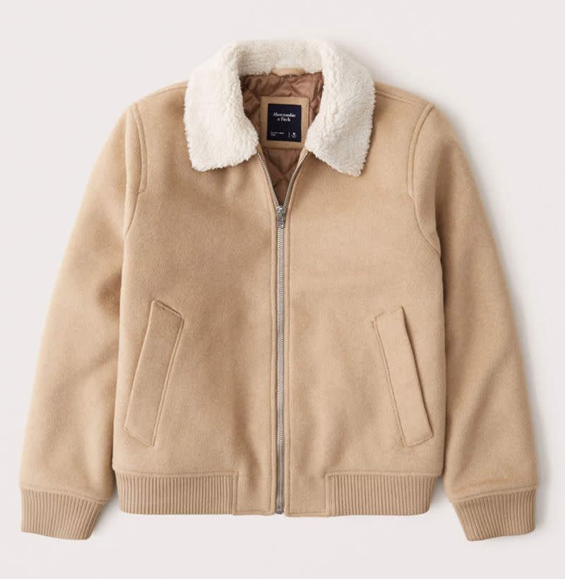 Wool-Blend Aviator Jacket