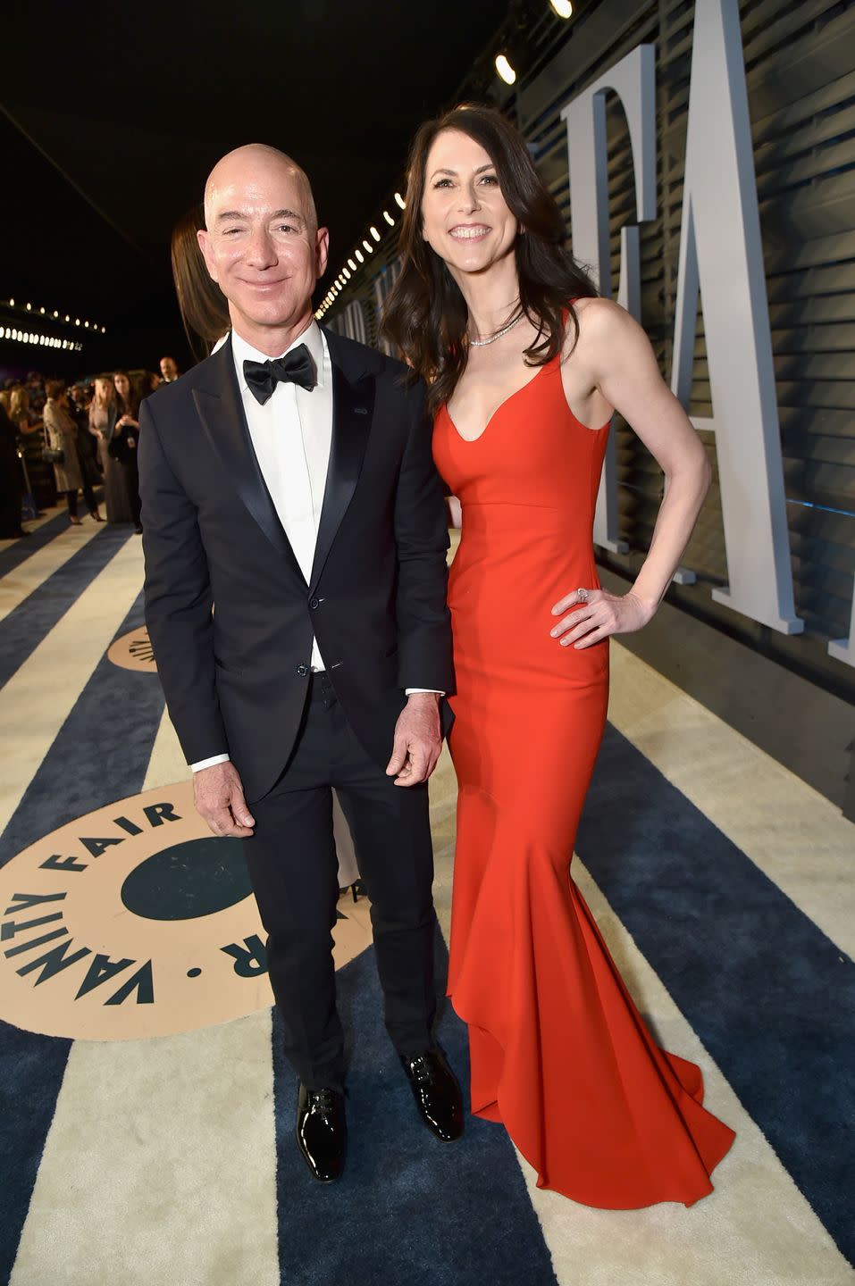 <p>Married for more than 25 years, the couple split in 2019 over <a href="https://www.townandcountrymag.com/society/money-and-power/a26251113/jeff-bezos-lauren-sanchez-relationship-timeline/" rel="nofollow noopener" target="_blank" data-ylk="slk:rumors of his infidelity" class="link rapid-noclick-resp">rumors of his infidelity</a>. Mackenzie received $38 billion (yes, billion!) in the split but has since become a prolific philanthropist, <a href="https://www.independent.co.uk/news/world/americas/jeff-bezos-mackenzie-scott-amazon-b1866409.html" rel="nofollow noopener" target="_blank" data-ylk="slk:donating billions" class="link rapid-noclick-resp">donating billions</a> (again, yes, billions!) to various charities since the divorce. </p>
