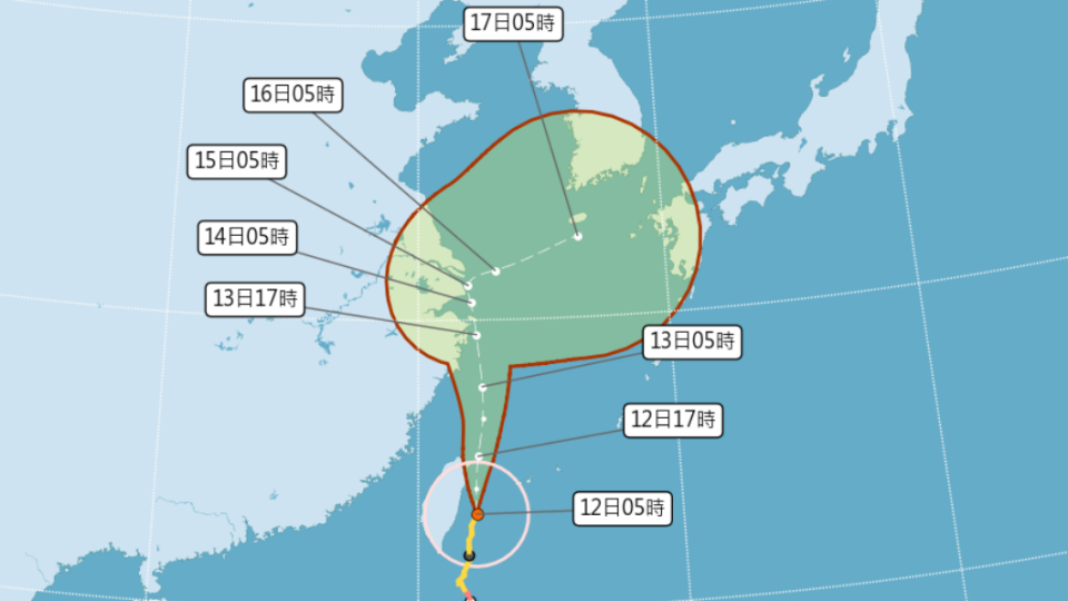 颱風潛勢預測。（圖／中央氣象局）