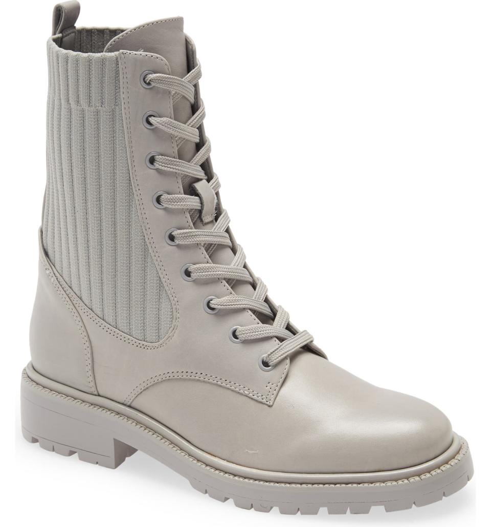 Grey combat boots