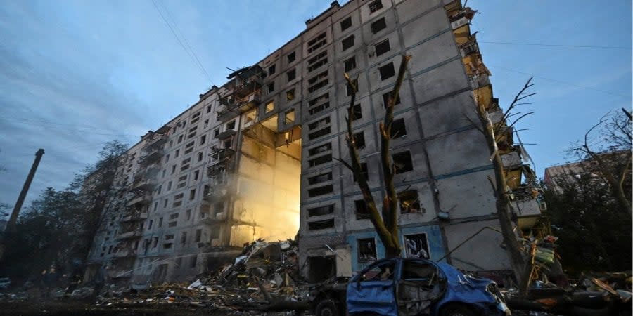Consequences of a missile attack on Zaporizhzhia, October 9, 2022
