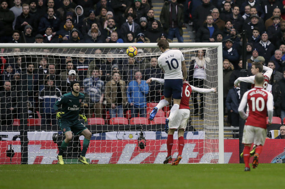 Harry Kane rises to score the winner for Tottenham