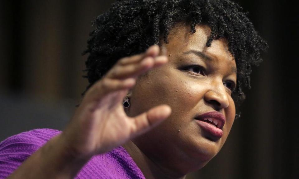 Stacey Abrams speaking during the national action network convention in New York in April 2019.