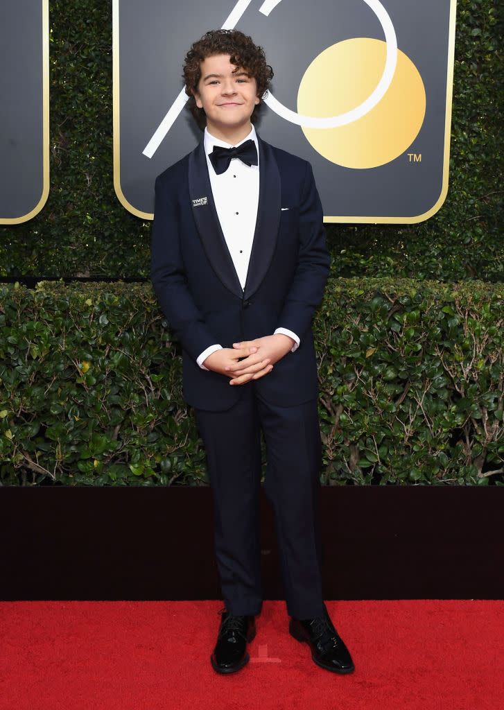 <p>The <em>Stranger Things</em> actor attends the 75th Annual Golden Globe Awards at the Beverly Hilton Hotel in Beverly Hills, Calif., on Jan. 7, 2018. (Photo: Steve Granitz/WireImage) </p>