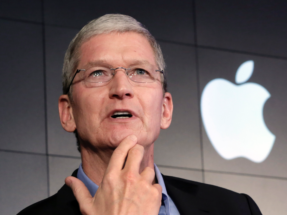 Tim Cook, der Geschäftsführer des Tech-Unternehmens Apple.  - Copyright: Richard Drew/AP