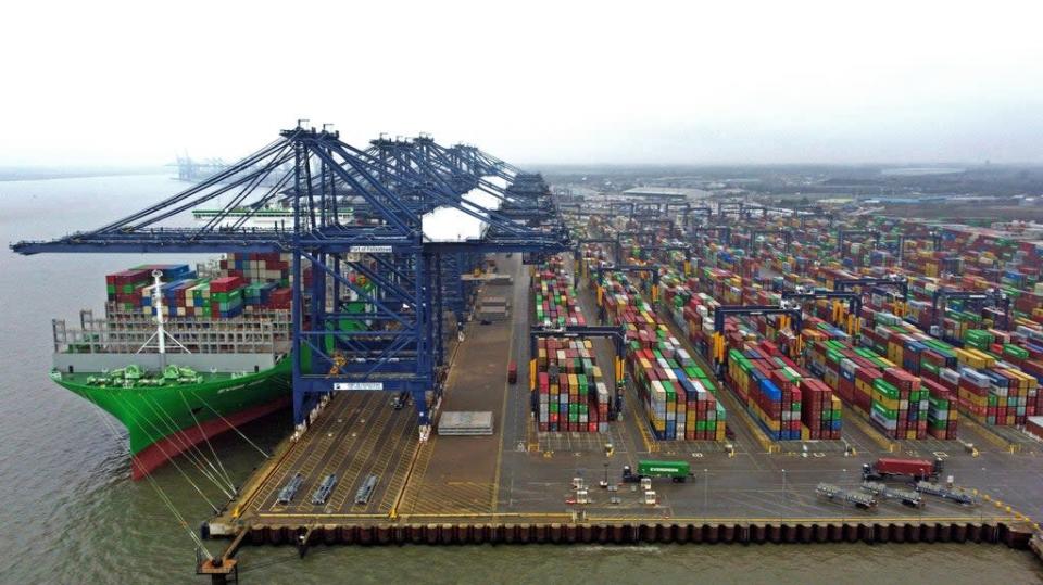 A view of The Port of Felixstowe in Suffolk (Gareth Fuller/PA) (PA Wire)