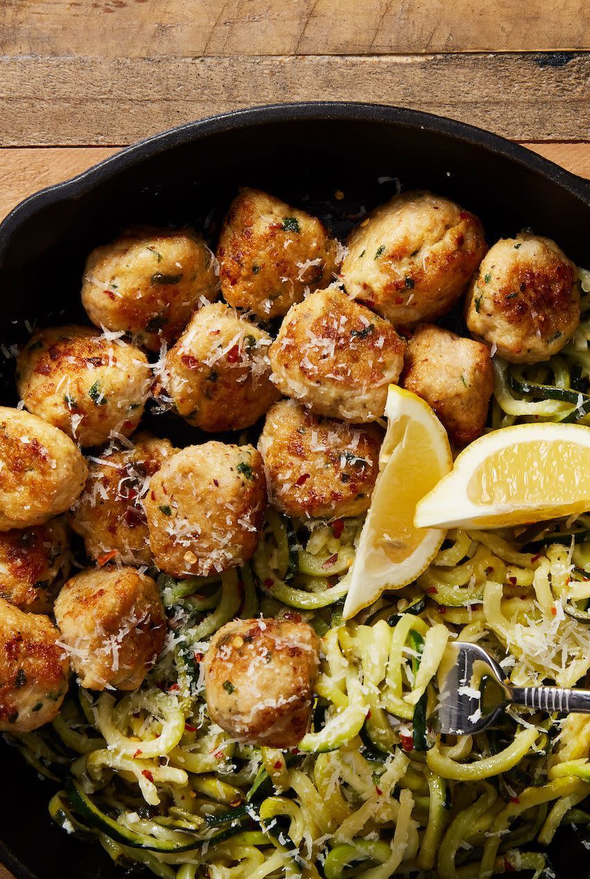 Garlic Butter Meatballs & Zoodles