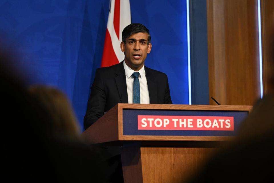 One of Rishi Sunak’s key pledges has been the Rwanda asylum policy as he vowed to ‘stop the boats’ (PA)