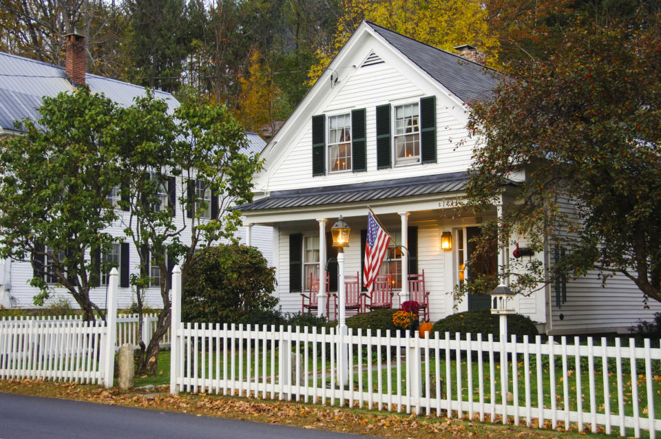 house with a picket fence