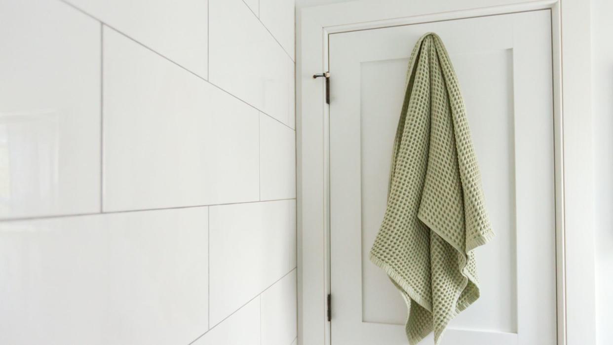 organic cotton waffle weave towel domestic bathroom background