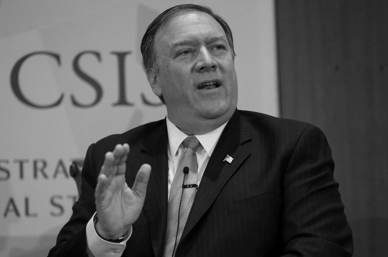 CIA Director Mike Pompeo answers questions at the Center for Strategic and International Studies (CSIS) in Washington, Thursday, April 13, 2017. Pompeo  denounced WikiLeaks, calling the anti-secrecy group a 