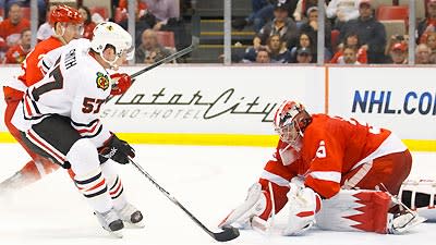 Ben Smith scored his first career goal to give Chicago a 2-0 lead against Detroit