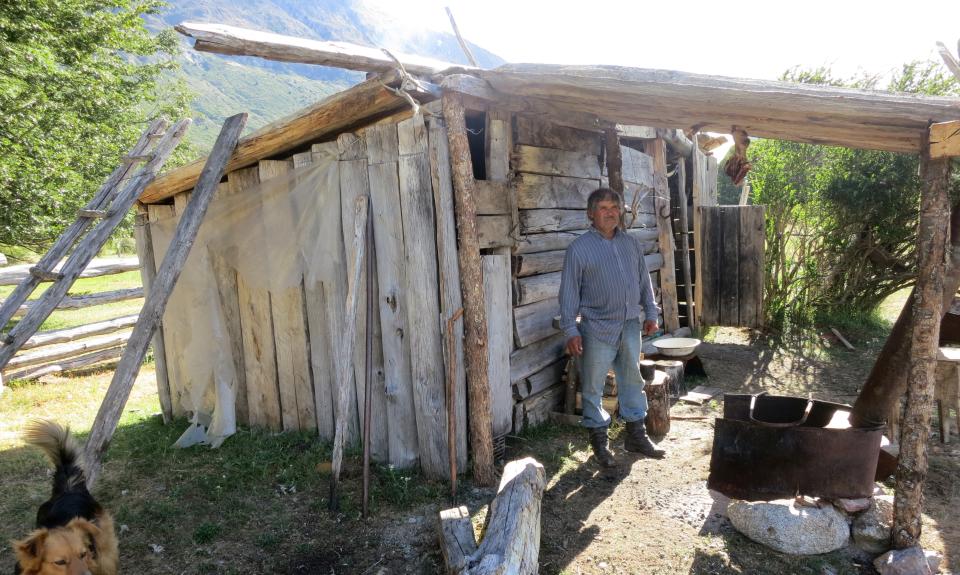 A gaucho named Leonardo stands outside his home in Valle Colonia.