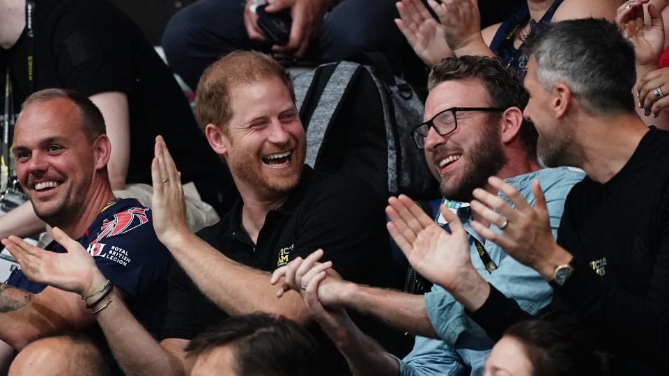 prince harry and JJ Chalmers laughing at invictus games