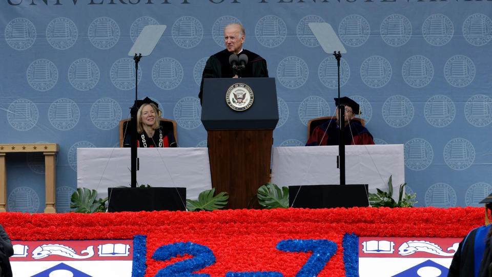 Joe Biden Vice President Joe Biden speaks during the University of Pennsylvania's 257th Commencement, in PhiladelphiaBiden Penn Commencement, Philadelphia, USA.