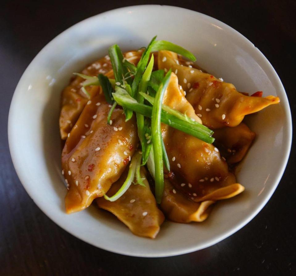 Chef Russell Kwong’s pork dumplings are simmered in in hot and sour sauce at Mee Heng Low, which has for nine decades been a central business in San Luis Obispo’s Chinatown. David Middlecamp/dmiddlecamp@thetribunenews.com