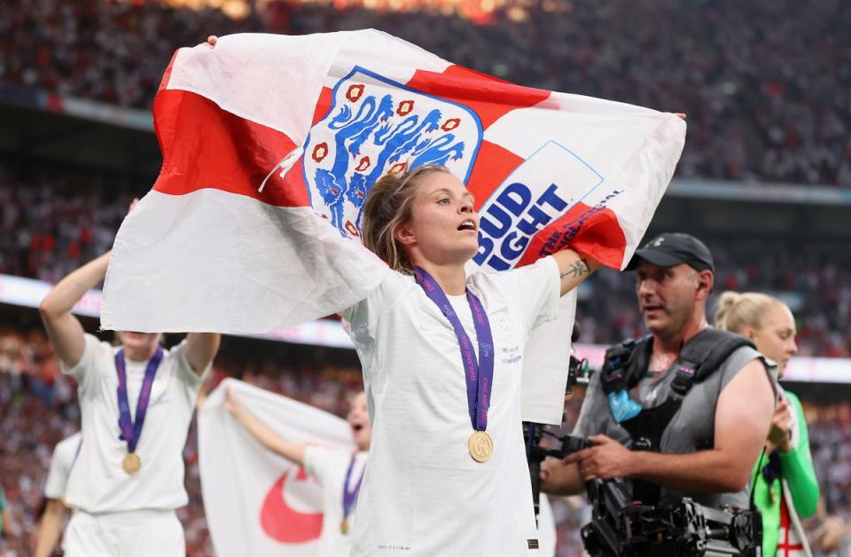 Rachel Daly played at left-back and started every game as England won the Euro 2022  (Getty Images)