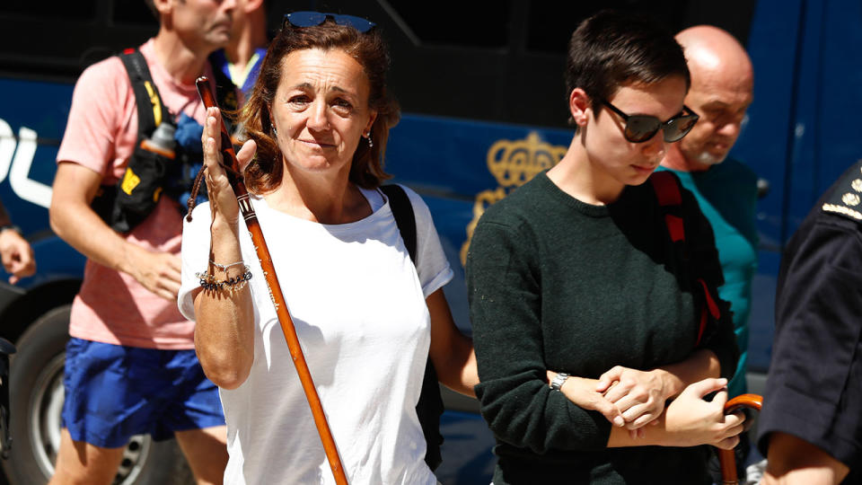 Blanca's sister Dores Fernandez Ochoa, pictured hre arriving near the Hotel Cirilo in Cercedilla, which acts as the base of the search.