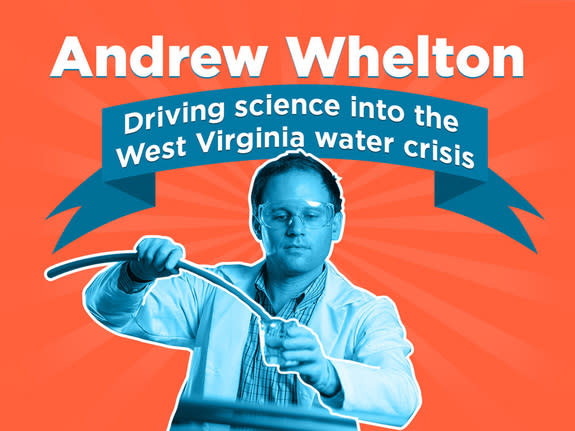 Andrew Whelton, a professor at Purdue University, helped West Virginians make their tap water safe to drink after a coal processing chemical spilled into the Elk River in January.