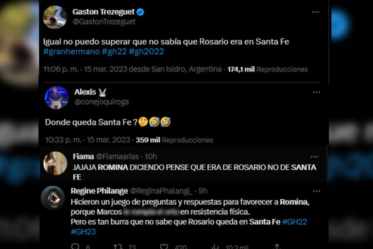 Las redes sociales se hicieron eco de la respuesta errónea de Romina (Captura Twitter)