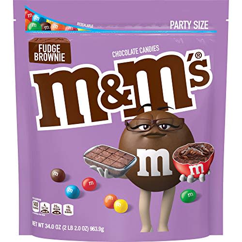 M&M'S Fudge Brownie Singles Size Chocolate Candy, 1.41 oz. 24