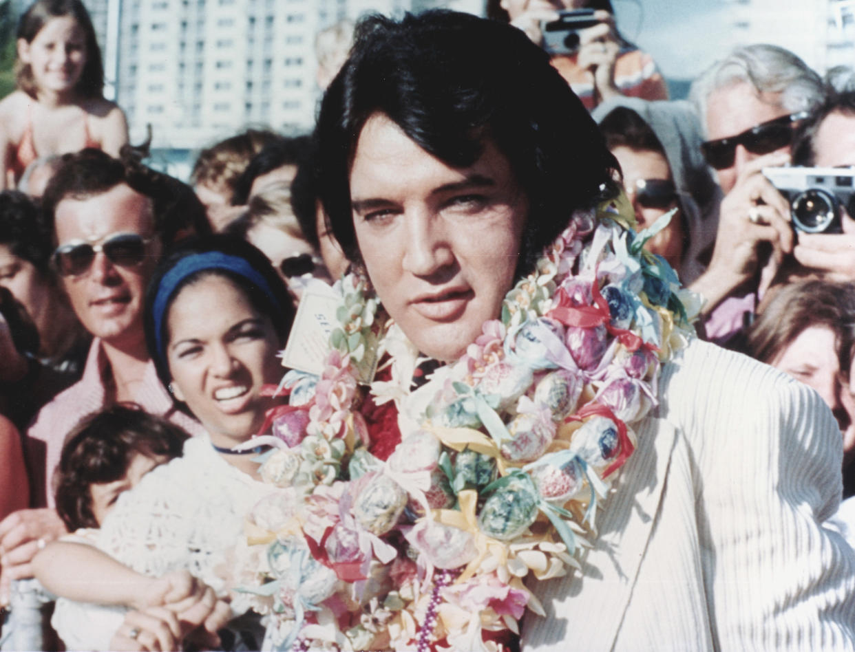 Elvis in Hawaii in 1973,  from the Elvis archive (Elvis Presley Enterprises)
