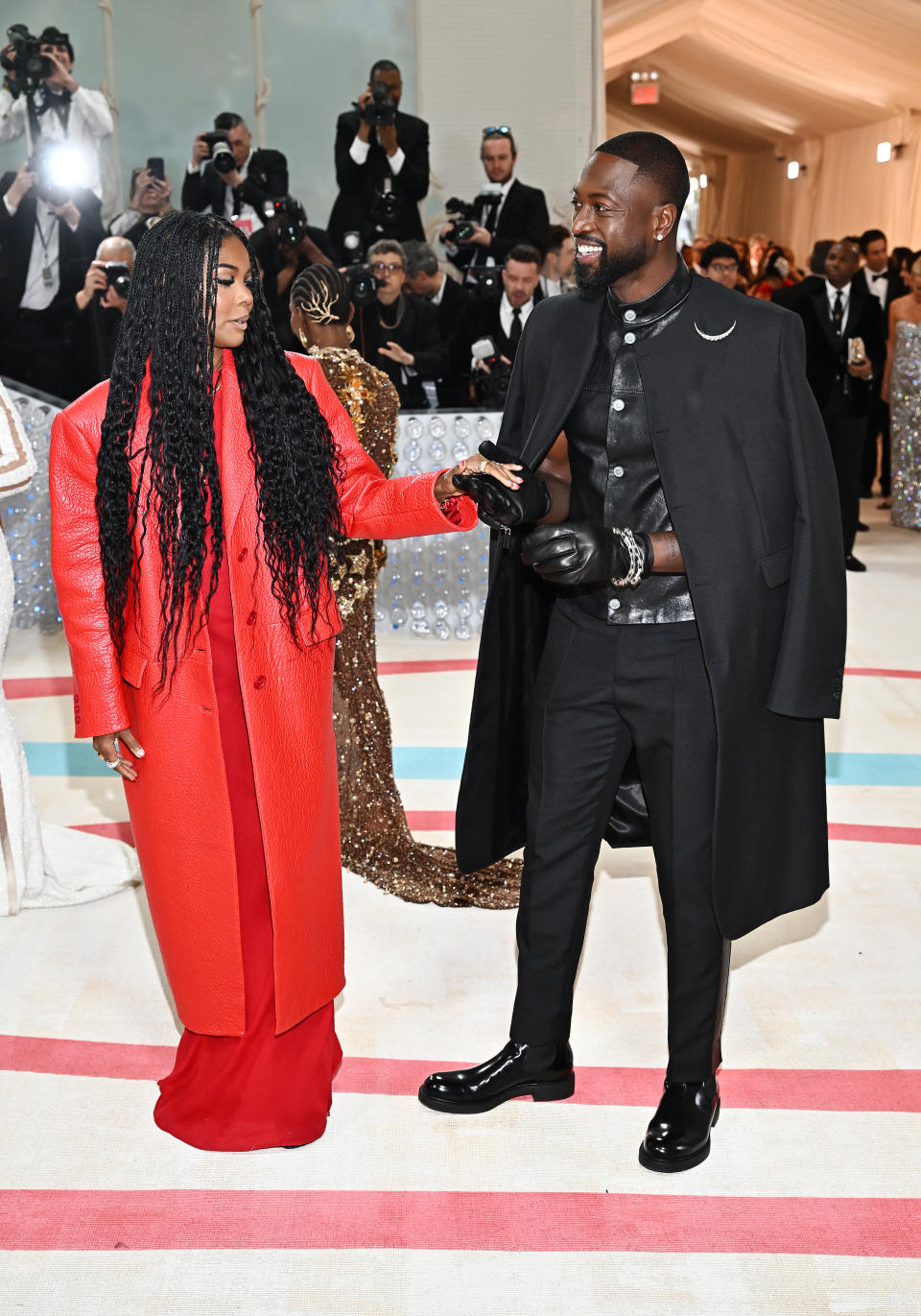 Gabrielle Union and Dwyane Wade at the 2023 Met Gala: Karl Lagerfeld: A Line of Beauty held at the Metropolitan Museum of Art on May 1, 2023 in New York, New York.