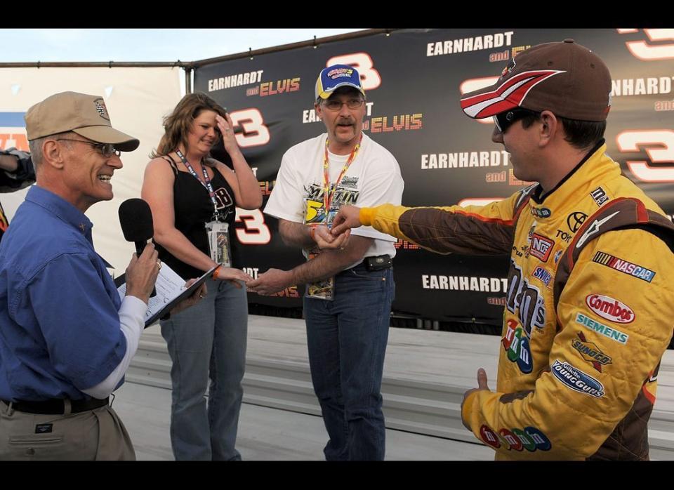 Gentlemen, Start Your Engines: When lovebirds Damon and Heather Landry were in need of a best man for their wedding, NASCAR driver Kyle Busch took the wheel in a flash. The duo wed at the Las Vegas Motor Speed Way on Feb. 27, 2009, and Busch was there to hand off the rings and wish them well. According to ESPN, Busch pulled double duty that day, partaking in the wedding and logging his first victory of the season right afterward. 