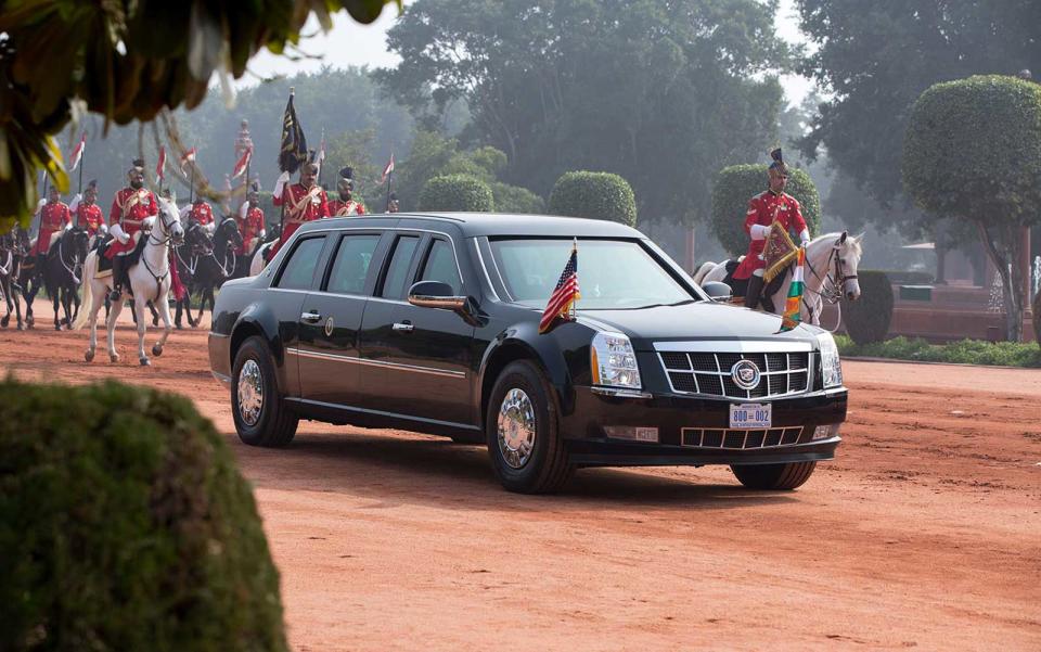 <p>Obama pays a visit to the Rashtrapati Bhavan, the official home of the President of India, while on a trip in New Delhi.</p>