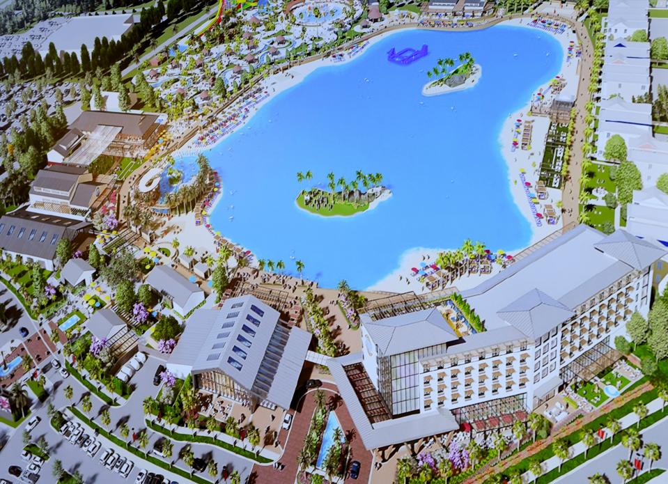 This is an artist's rendering of the proposed University Beach development presented on Feb. 19, 2024, during a public hearing at Northport City Hall.