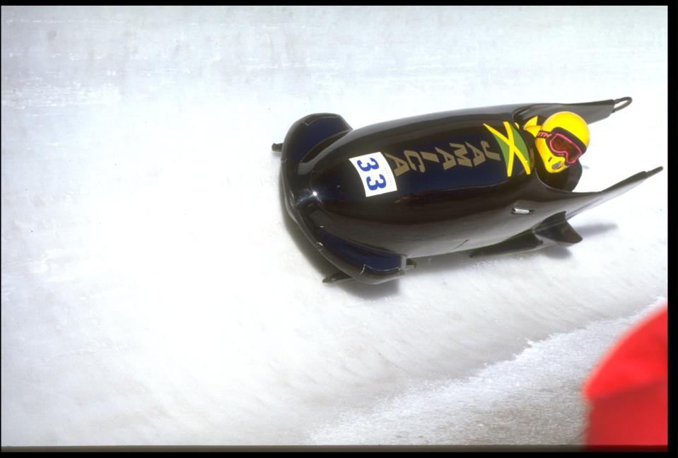 <p>Dudley Stokes and Michael White raced in the two-man bobsled competition during the 1988 Winter Olympics in Calgary. The two man race was initially all that the Jamaicans were attempting to compete in. (Getty Images) </p>