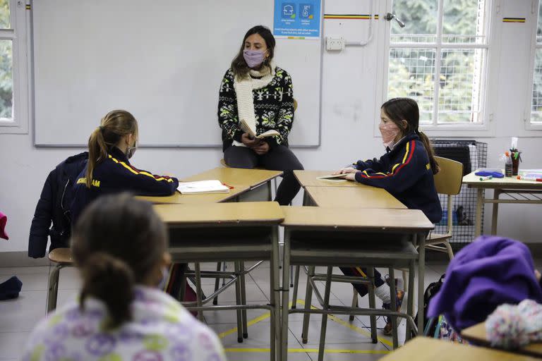 La vuelta de las clases presenciales en el colegio Michael Ham, de Vicente Lopez