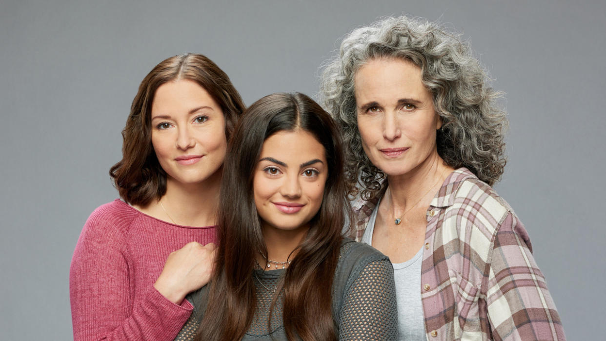  Chyler Leigh, Sadie Laflamme-Snow, and Andie MacDowell for Hallmark's The Way Home. 