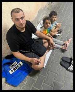 Harazeen's husband and two kids.