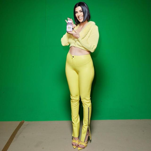 Kourtney Kardashian's Latest Monochromatic Look Is Giving Latex