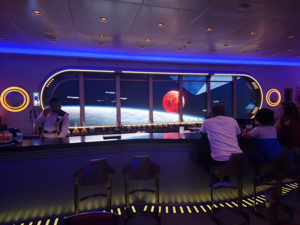 star wars hyperspace lounge on the disney wish ship