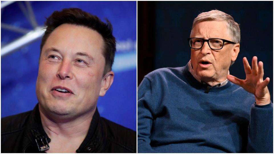 Left - Elon Musk, Right - Bill Gates