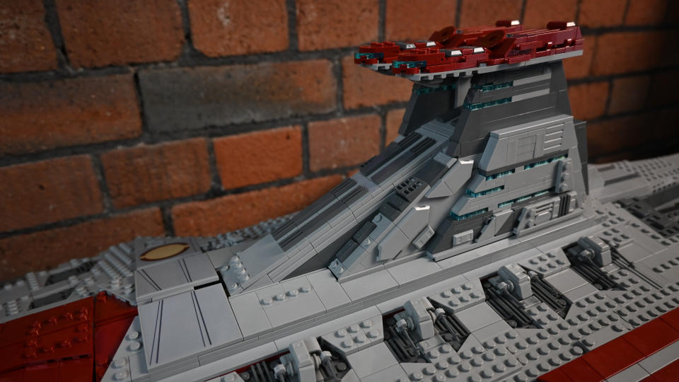 The Lego UCS Venator set's bridge rooms, close up
