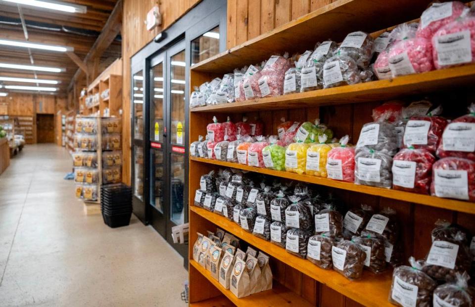 Bulk candy is among the goods at the new Sowers Market at 670 Tyrone Pike in Philipsburg.