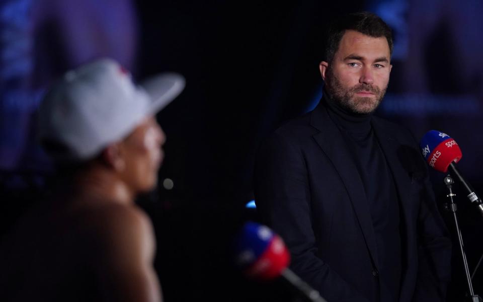 Eddie Hearn interviewed with the victor Mauricio Lara after the fight - Dave Thompson