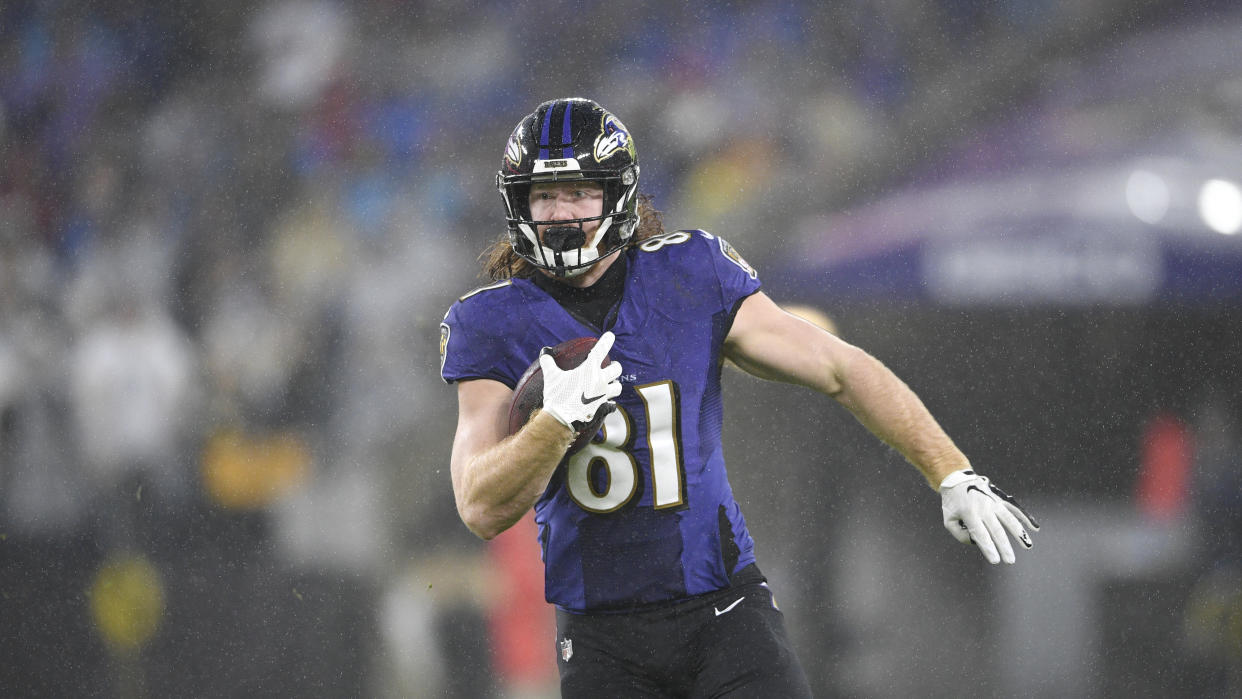 Baltimore Ravens tight end Hayden Hurst.