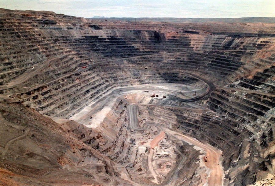 FILE – This undated file photo shows Barrick Goldstrike Mines’ Betze-Post open pit near Carlin, Nev. (Adella Harding/The Daily Free Press via AP, File)