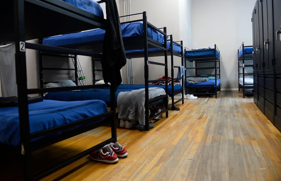 Members of the staff at Miracle Hill Ministries in Spartanburg talk about how their mission is to support the needs of people experiencing homelessness. This is one of the dormitory areas at Miracle Hill Ministries. 