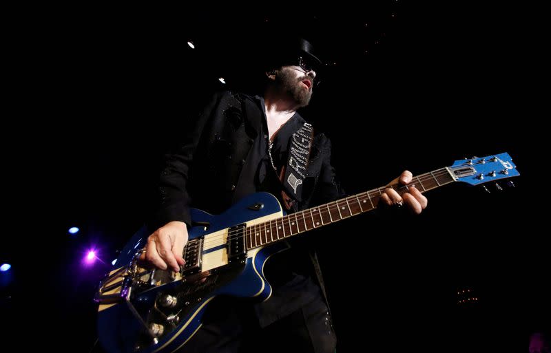 FILE PHOTO: Musician Dave Stewart performs during the "VaVoom - A Rock 'N Roll Circus" show at El Rey theatre in Los Angeles