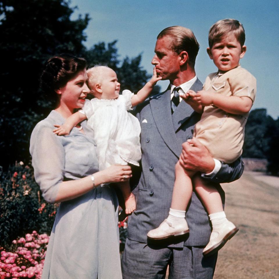 Princess Anne, Princess Elizabeth, Prince Philip and Prince Charles